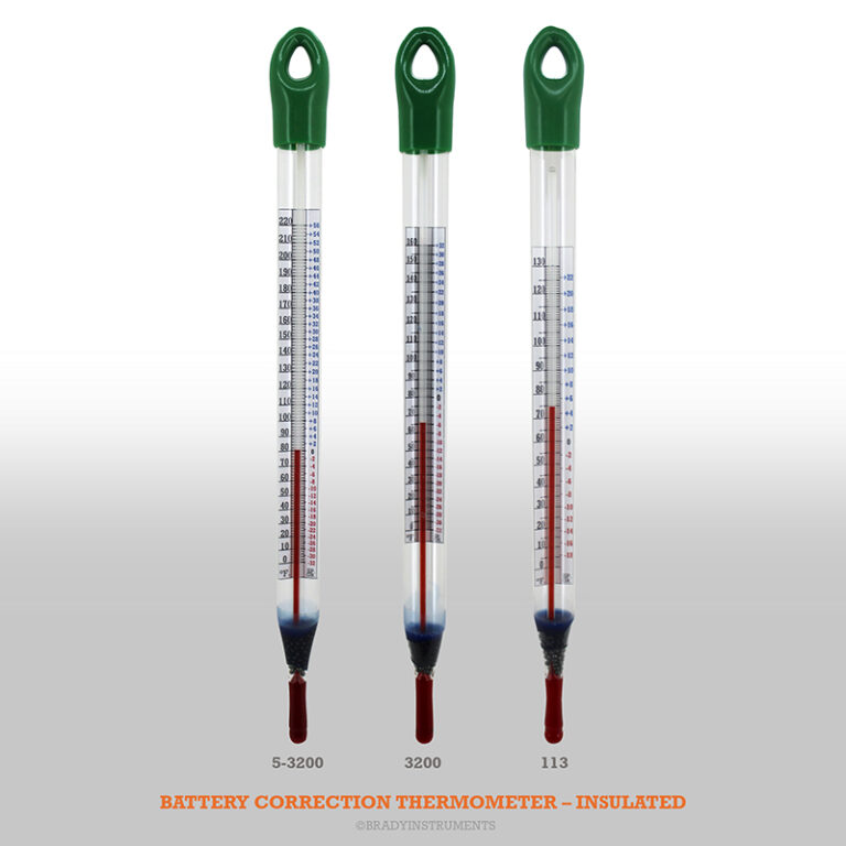 Battery Correction Thermometers Insulated Brady Instruments